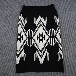 Ariat Chimayo Skirt Womens Small Black Knit Southwestern Tribal Pencil Midi